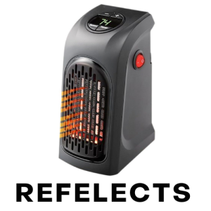 RF Wall-Outlet 400 Watts Portable Electric Handy Room Heater Plug-In Heater, Mini Heater, Room, Office, Bedroom Heater/Warmer with LED Display, Set Temperature, and Stylish Design (Black)